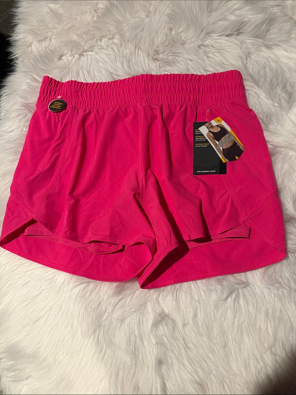 Avia Hot Pink Athletic Running Shorts with Built-In Liner